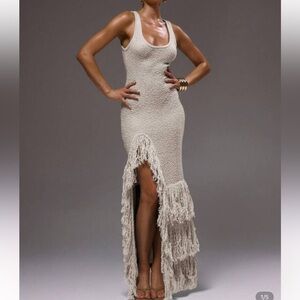 Elegant Cream Sleeveless Dress